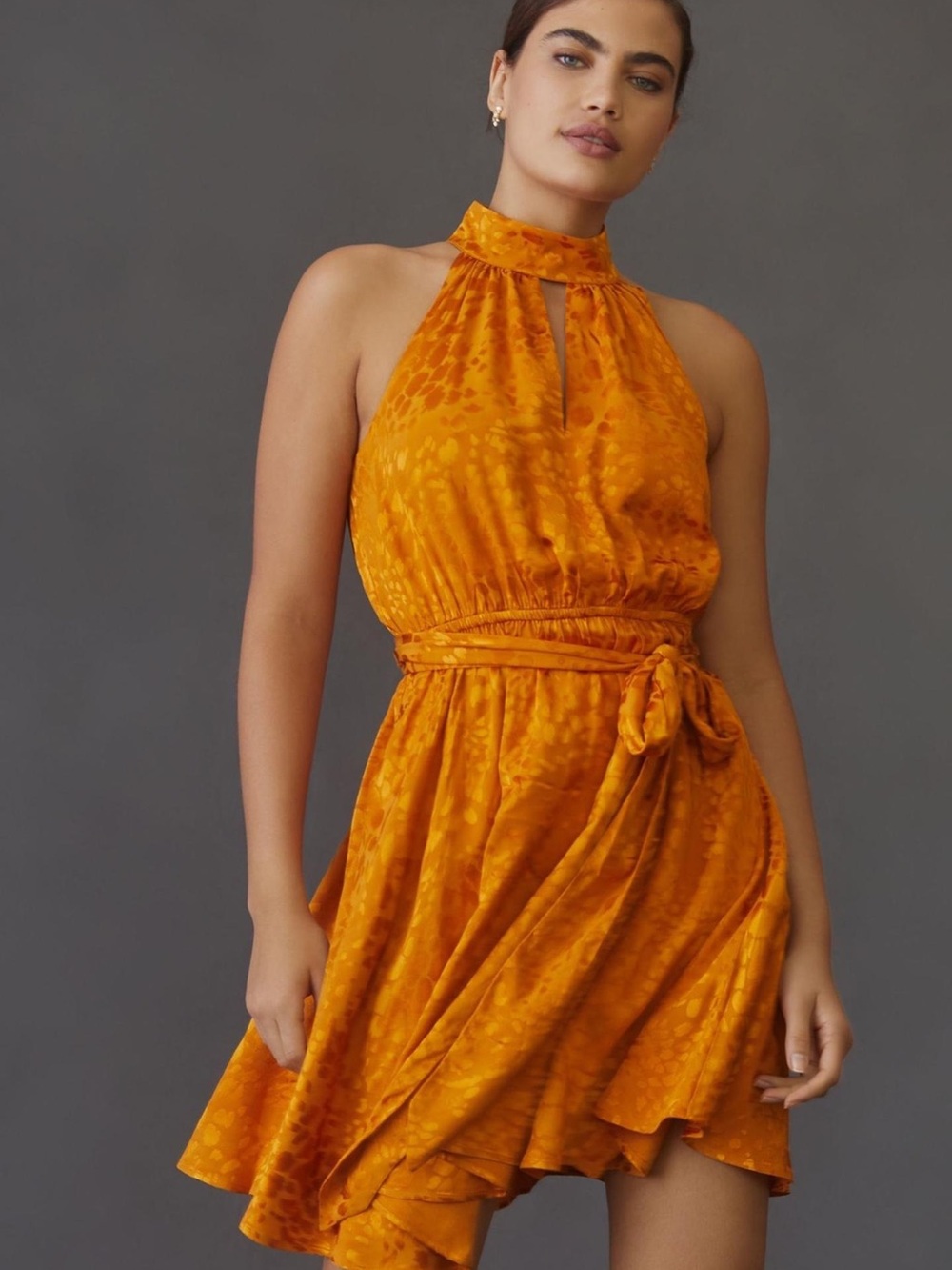Anthropologie Halter Neck Mini Dress‎ Women’s Size Small